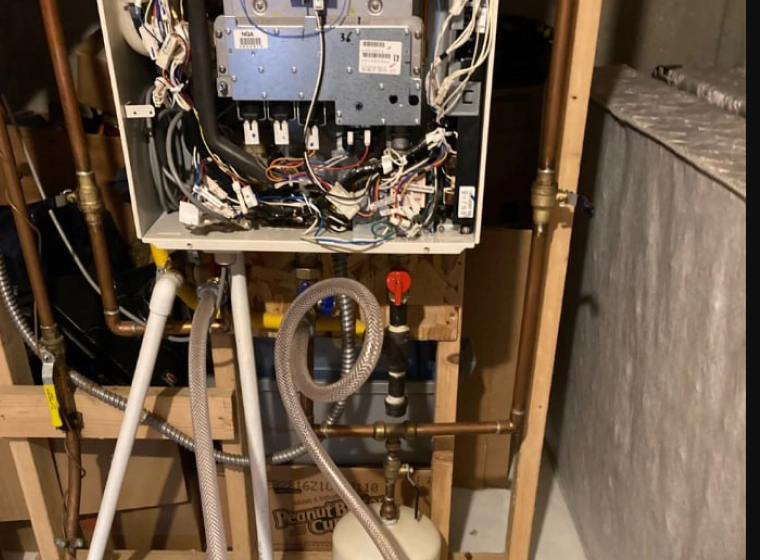 the inside of a tankless water heater